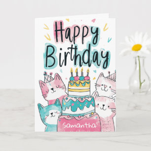 Tarjeta Festividad del Día del Pastel de Pasteles Saludos 