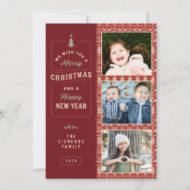 Tarjeta Festividad del patrón de punto nórdico