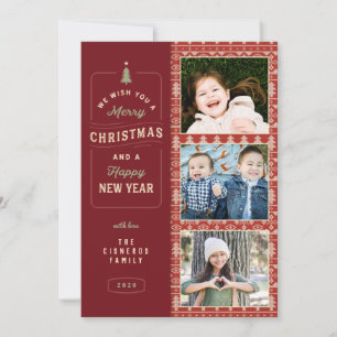 Tarjeta Festividad del patrón de punto nórdico