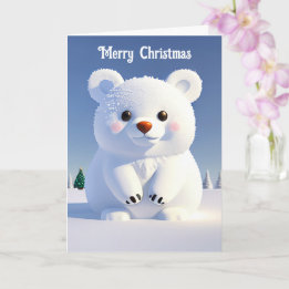 Tarjeta Festividad festiva de Navidades de oso polar lindo