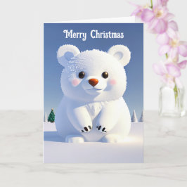 Tarjeta Festividad festiva de Navidades de oso polar lindo