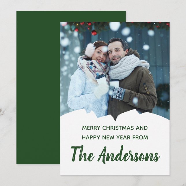 Tarjeta Festividad fotográfica personalizado Sus propios N (Anverso / Reverso)