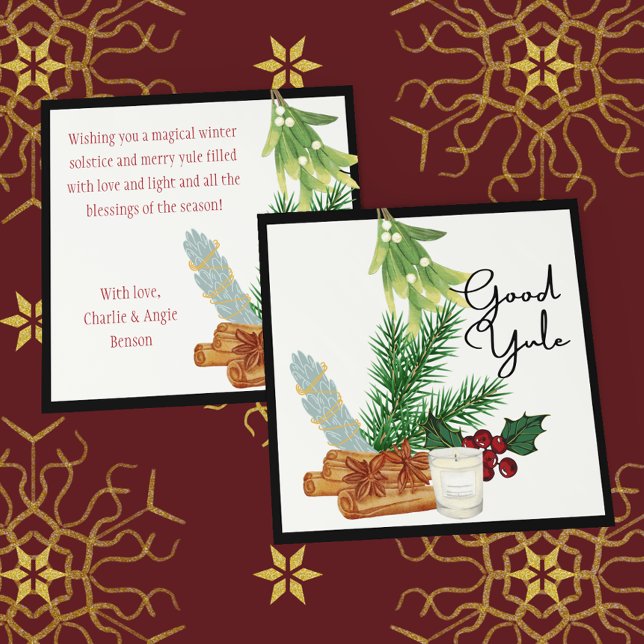 Tarjeta Festividad moderna del buen Yule en invierno (Subido por el creador)