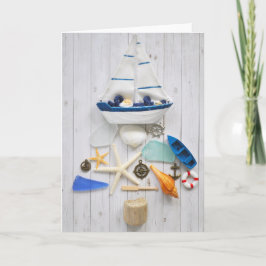 Tarjeta Festividad Náutica de Árbol de Navidad