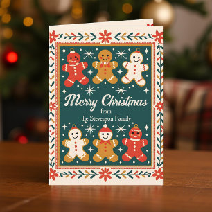 Tarjeta Festividad navideña del hombre del jengibre