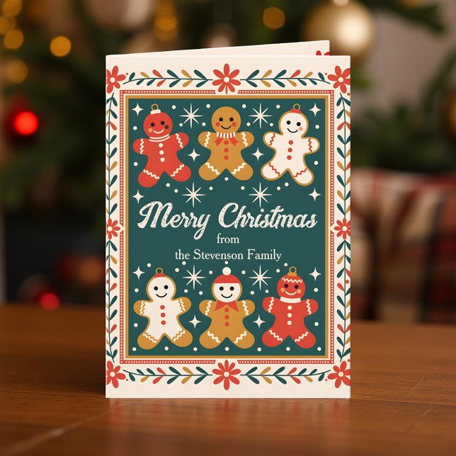 Tarjeta Festividad navideña del hombre del jengibre (Subido por el creador)