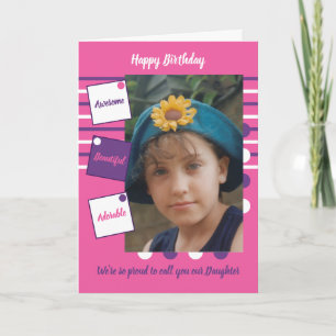 Tarjeta Festividad púrpura de la increíble hija cumpleaños