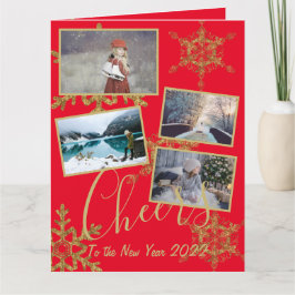 Tarjeta Festividad Rojo Saludo Nochevieja Foto