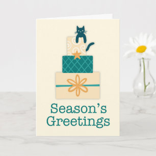 Tarjeta Festividades de gatos de bienvenida de temporada
