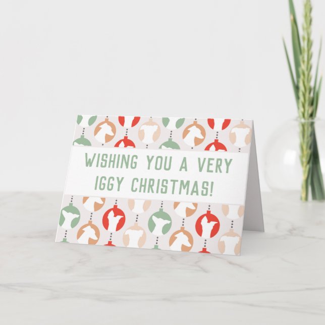 Tarjeta Festividades de Greyhound italianas con Navidades  (Anverso)