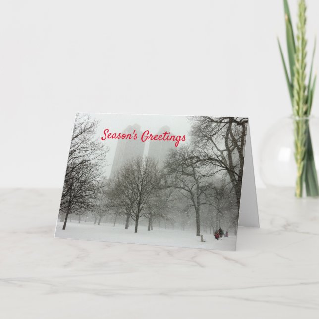 Tarjeta Festividades de la temporada de saludos para Navid (Anverso)