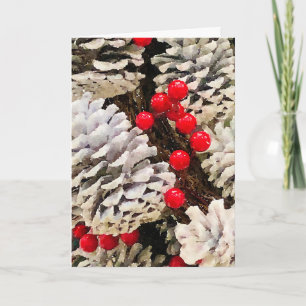 Tarjeta Festividades de las Berries Rojas y los Navidades