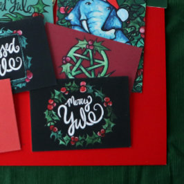 Tarjeta Festividades de Merry Yule Pagan Bienaventurado Yu