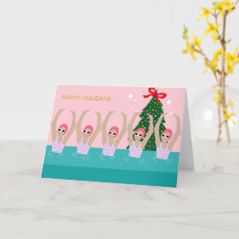 Tarjeta Festividades de Navidades de Ilustracion de nadado