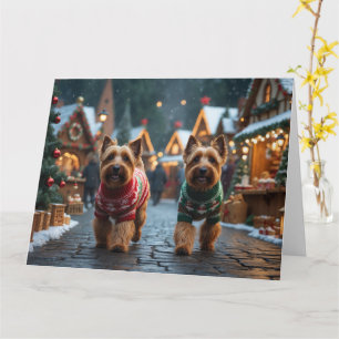 Tarjeta Festividades de nieve de los Navidades de los perr