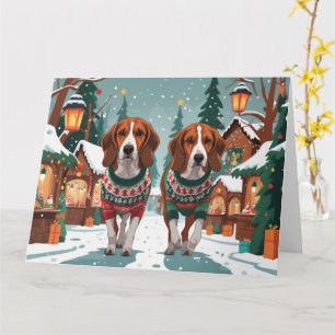 Tarjeta Festividades de nieve de Navidades de perros de Fo