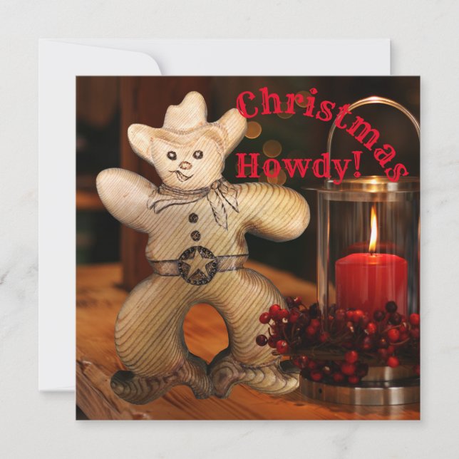 Tarjeta Festividades del hombre de la vaca Gingerbread (Anverso)