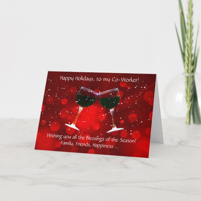 Tarjeta Festividades divertidas de Wine Feliz a Navidades  (Anverso)