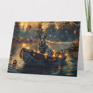 Tarjeta Festivo Viaje Navideño del Blue Heeler