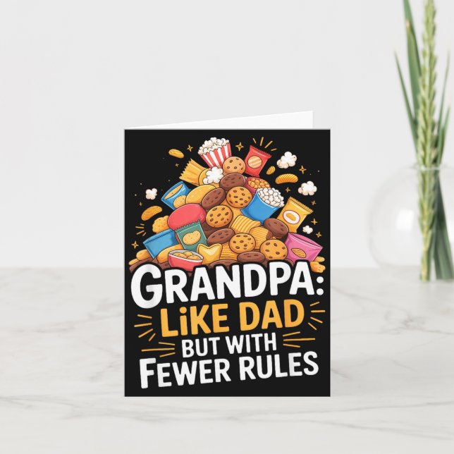 Tarjeta Fewer Rules Funny Grandpa  (Anverso)