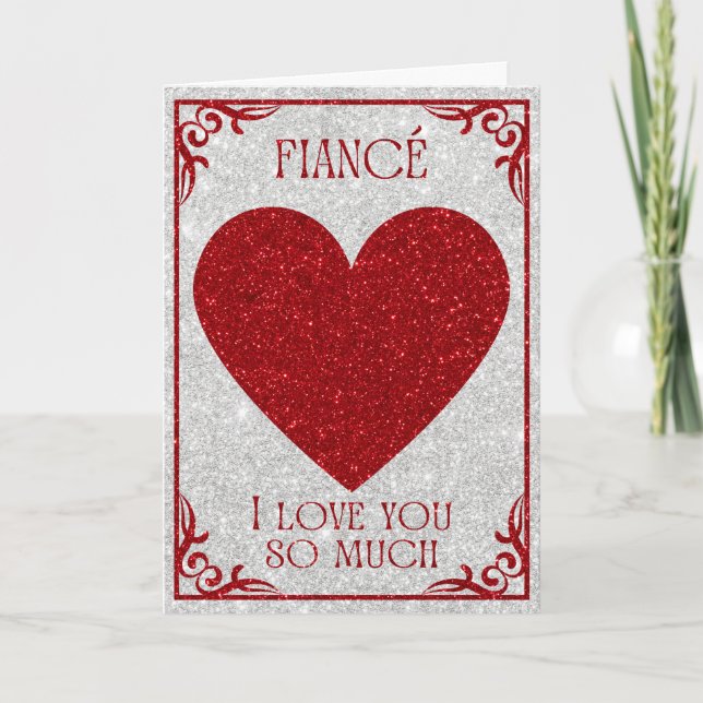 Tarjeta Fiancé Purpurina Valentine Card (Anverso)