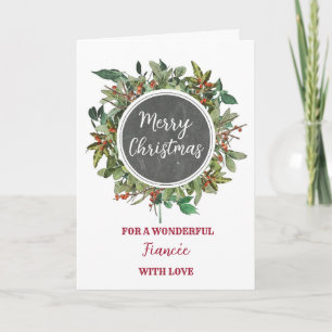 Tarjeta Fiancée de color de agua ruso Feliz Navidad