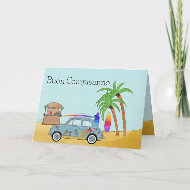 Tarjeta Fiat 500 Aloha Surf (Anverso)
