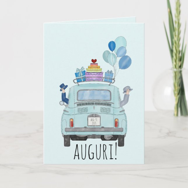 Tarjeta Fiat 500 del Día de la Boda Gay Italiana (Anverso)