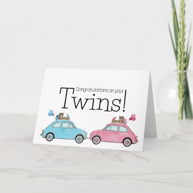 Tarjeta Fiat 500 Gemelos niño/Chica (Anverso)