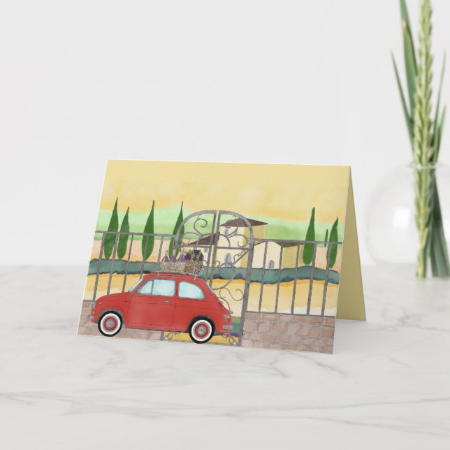 Tarjeta Fiat 500 Vineyard en la Toscana (Anverso)