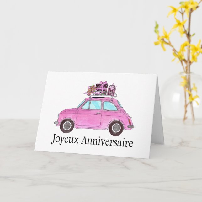 Tarjeta Fiat Retro 500 (flor amarilla)