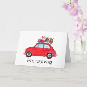 Tarjeta Fiat retro de cumpleaños 500