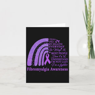 Tarjeta Fibromialgia Conciencia Guerrero Apoyo Cinta Púrpu