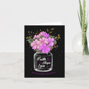 Tarjeta Fibromialgia Fe Love Hope Flower Jar Awareness