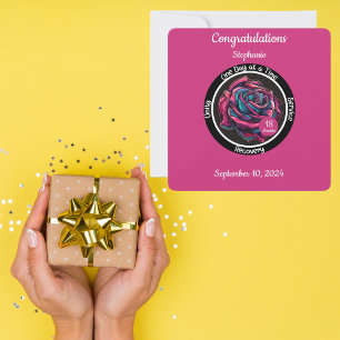 Tarjeta Ficha de Sobriedad Rose   Recuperación de 12 Pasos