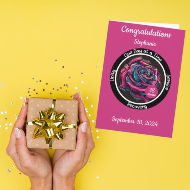 Tarjeta Ficha de Sobriedad Rose | Recuperación en 12 Pasos (Subido por el creador)