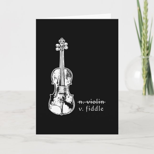Tarjeta Fiddle No Violin Bluegrass Country Music Gift (Anverso)