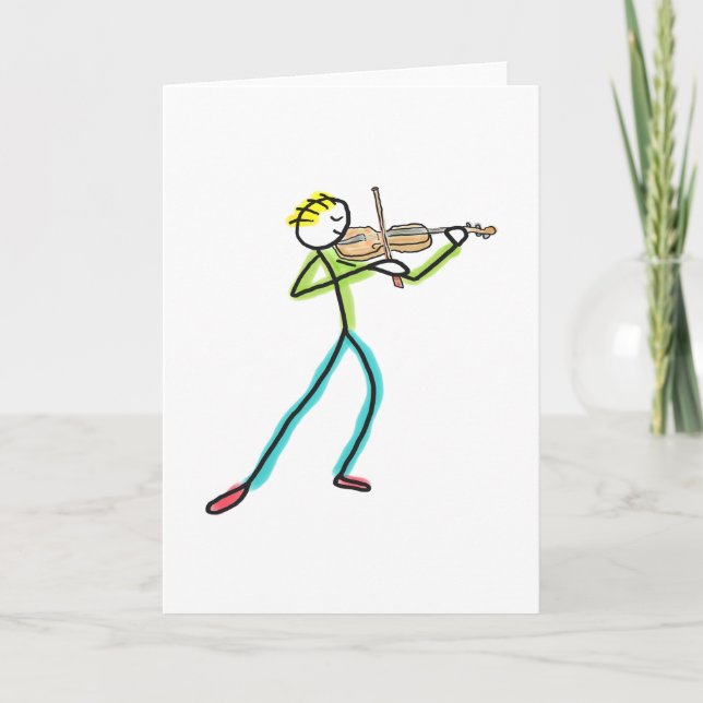 Tarjeta Fiddle Playing Stickman (Anverso)