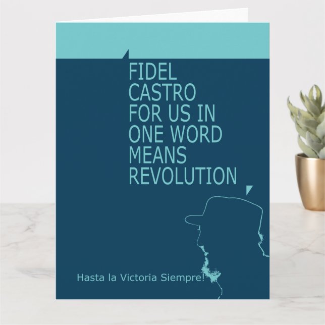 Tarjeta Fidel Castro, Presidente, Revolución, Cuba, La Hab (Planta pequeña)
