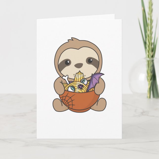 Tarjeta Fideos Japoneses Noodles Halloween Perezoso Ramen (Anverso)