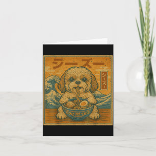 Tarjeta Fideos Japoneses Ramen Divertidos Kawaii Shih Tzu