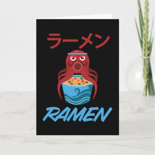 Tarjeta Fideos Pulpo Anime Manga Diversión Japón Otaku Gat