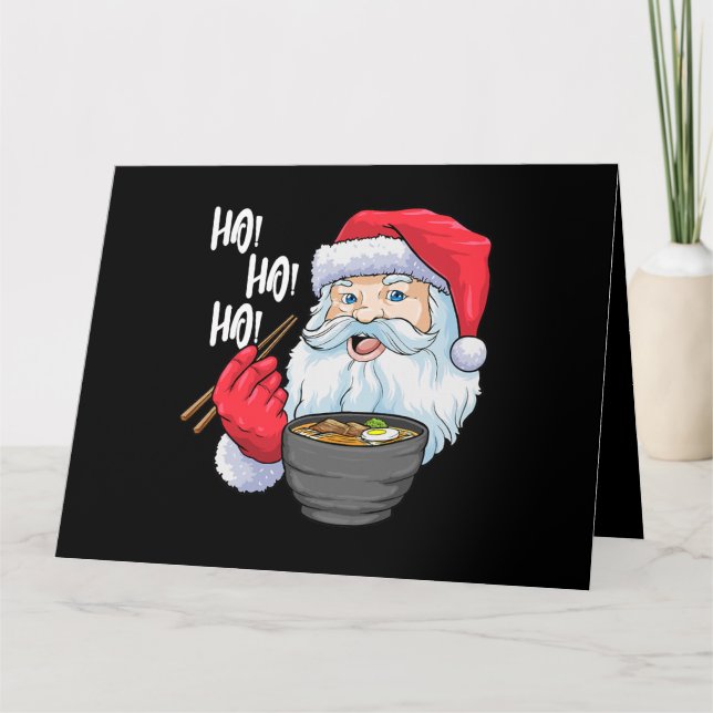 Tarjeta Fideos Santa Ramen Divertida Navidad Japonesa Fide (Anverso)