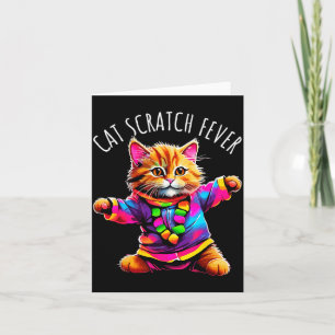 Tarjeta Fiebre por Rasguño de Gato Divertido Lindo Colorid
