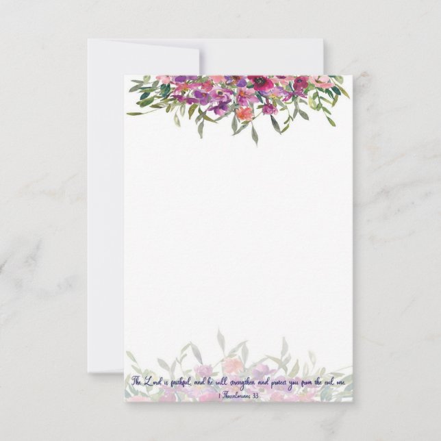 Tarjeta Fiel floral acuarela   (Anverso)