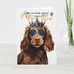 Tarjeta Field Spaniel Dog King Funny Cumpleaños
