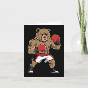 Tarjeta Fierce Boxeo Oso Gracioso Combatiente Animal