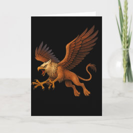 Tarjeta Fierce Buceo Golden Griffin Mitología Fantasía Art