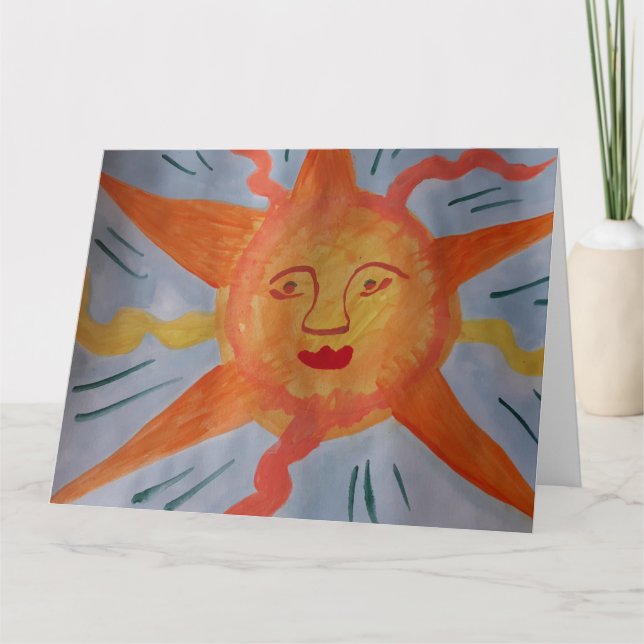 Tarjeta Fiery Sun Greeting Card (Anverso)