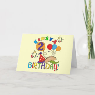 Tarjeta Fiesta 2º cumpleaños T camisetas y regalos